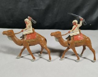 England Lead Toy Camel Soldiers (2) Middle East Desert Sheiks India? Very Rare