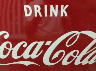 Vintage 1950’s Drink COCA COLA Porcelain Sign Coke Button 24 Inch 11