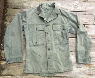 Us Army Issued World War Ii Hbt 3rd Pattern Shirt Gas Flap 13 Star Buttons Wwii