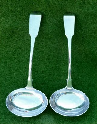 7 " Georgian Silver Ladle Spoons By Thomas Dicks - London 1806 - 5.  11 Ozt
