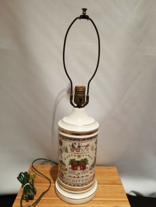 Vintage Nelson Lebo Apothecary Ceramic Table Lamp Country Style