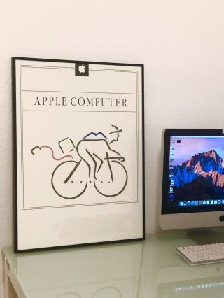 Vintage Apple Computer Poster ‘Wheels For The Mind’,  Bicycle Rare 3