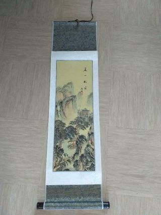 vintage Chinese scroll print with silk border 3