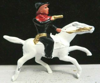 Vintage Barclay Lead Toy Figure Cowboy On Horse With Pistol B - 227 Paint