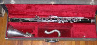 Vintage Bundy Selmer Bass Clarinet W Case Estate Find