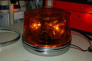 Vintage Dietz 211 Rotating Warning Beacon Light Amber 2