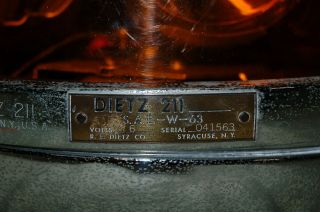 Vintage Dietz 211 Rotating Warning Beacon Light Amber 5