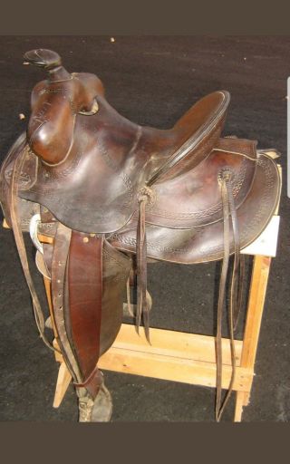 Vintage Western Saddle From Miles City,  Montana Al Furtsnow Great Saddle