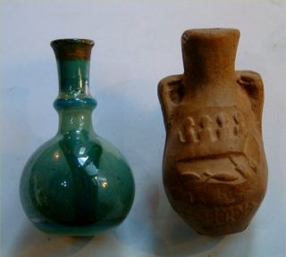 X 2 Old Snuff / Scent Bottles,  One Glass? One Stone? Perfect Order,  No Chips