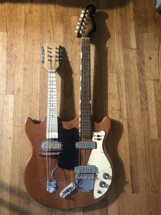 Vintage Double Neck Electric Guitar Mandolin Luthier Project Teisco