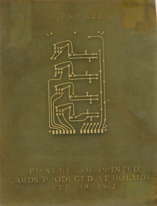Vintage,  Rare First Run Printed Circuit Board From Bell Labs,  Holmdel,  1962