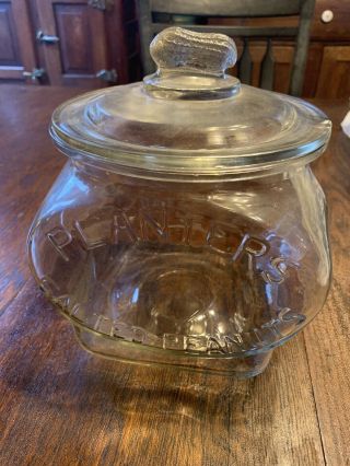 Vintage Planters Salted Peanuts Glass Jar Store Display Made In Usa