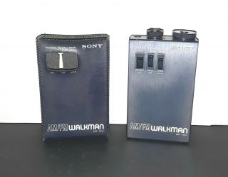 Sony Walkman Srf - 70w Fm Stereo Am Radio Receiver W/ Case Vintage Am/fm Rare