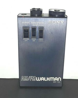 Sony Walkman SRF - 70W FM Stereo AM Radio Receiver w/ Case Vintage AM/FM Rare 2