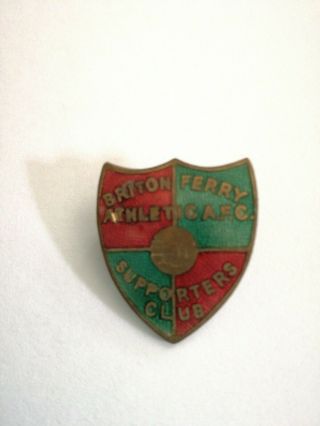 Vintage Enamel Briton Ferry Football Supporters Badge