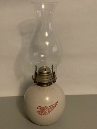 Vintage Red Wing Stoneware Pottery Oil Lamp Lantern Rare