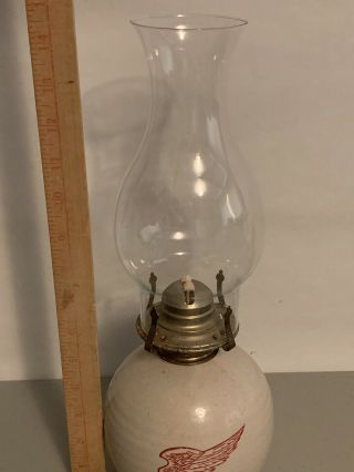 Vintage Red Wing Stoneware Pottery Oil Lamp Lantern Rare 2