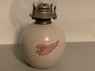 Vintage Red Wing Stoneware Pottery Oil Lamp Lantern Rare 4