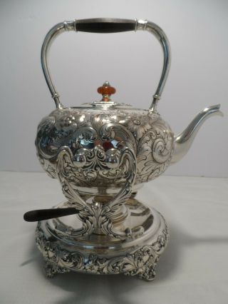 Antique Silver Plate Tilting Teapot E.  G.  Webster & Son Hand Chased Repousse 1892