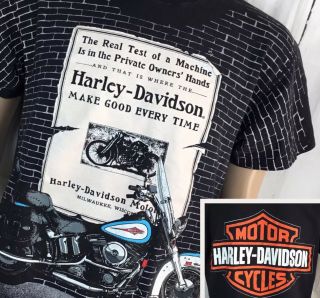 Vintage Harley Davidson T - Shirt 3d Emblem 90s Milwaukee Wi Graphic Shield M Rare