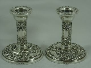 Pretty Pair,  Solid Silver Candlesticks,  1961
