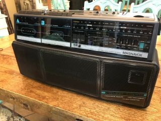 Vintage Magnavox D8300 AM/FM Radio Dual Deck Cassette Ghetto Blaster Boombox 3