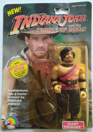 Vintage Rare 1984 Ljn Indiana Jones Temple Of Doom " Giant Thuggee " Moc E