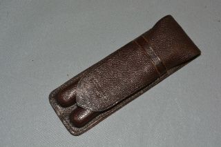 Montblanc Vintage Brown Leather Pen Case Pouch For 2 Pen