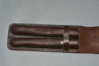 Montblanc Vintage Brown Leather pen case pouch for 2 Pen 5