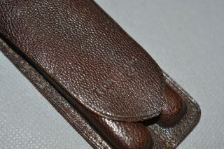 Montblanc Vintage Brown Leather pen case pouch for 2 Pen 7