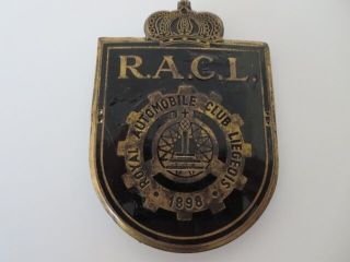Vintage Royal Automobile Club Liegeois 1898 Car Club Badge Emblem