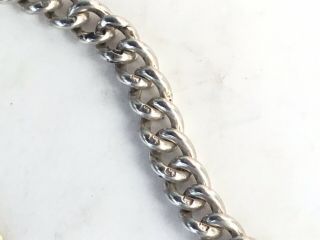 Solid Silver Double Sided Pocket Watch Chain,  Hallmarked Chester 1930 2
