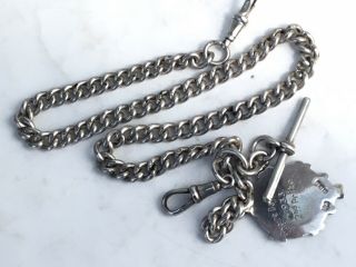 Solid Silver Double Sided Pocket Watch Chain,  Hallmarked Chester 1930 5