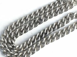 Solid Silver Double Sided Pocket Watch Chain,  Hallmarked Chester 1930 6