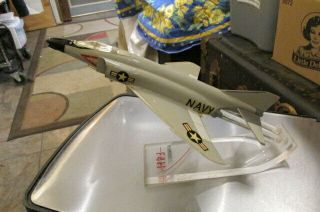 Vintage Topping? Mcdonnell Douglas Usnavy F - 4h Fighter Jet Model With Stand