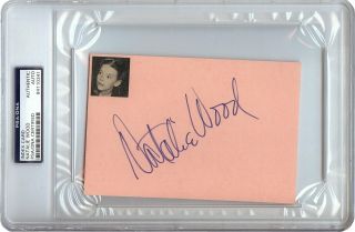 Natalie Wood Signed Autographed 4x6 Index Card 1965 Vintage Auto Psa/dna Encased