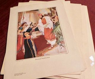Set Of 17 Vintage Religious Prints For Children