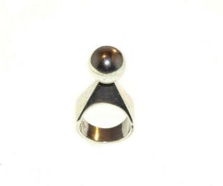 Stunning Vintage Celia Harms Modernist Sterling Silver Ring Sz 6.  5 Mexico 2