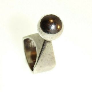 Stunning Vintage Celia Harms Modernist Sterling Silver Ring Sz 6.  5 Mexico 4