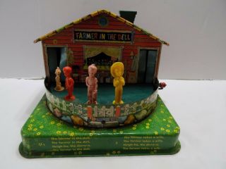 1953 Mattel Toys Farmer In The Dell Metal Musical Toy Not
