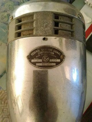 Vintage Federal Sign And Signal 12V Model 66g Siren Fire Engine,  Police Siren 4