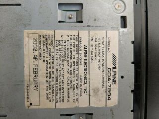 Alpine CDA - 7894 OLD SCHOOL vintage CD Player In Dash Receiver 4