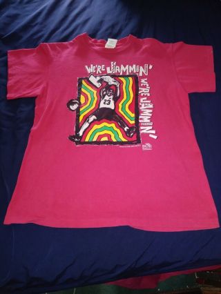 Vintage 90s Jordan Bob Marley Red Small Tee Shirt Nike Air