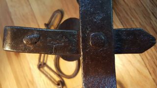 Newhouse 2 Antique Trap,  Parts,  Hand Forged Springs,  Oval Chain,  Rare 7