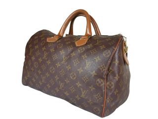 Auth Louis Vuitton Vintage Speedy 35 Monogram Canvas,  Leather Hand Bag Lh2416