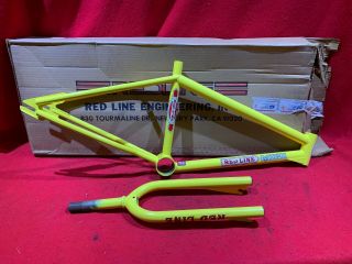 NOS VINTAGE REDLINE MX - II FRAME AND FORK YELLOW BMX FREESTYLE RACING 2