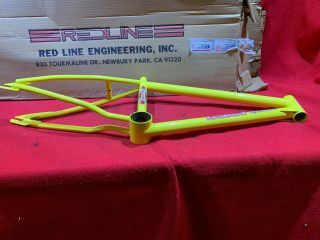 NOS VINTAGE REDLINE MX - II FRAME AND FORK YELLOW BMX FREESTYLE RACING 4