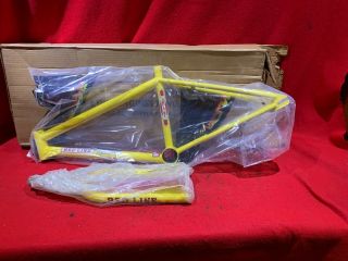 NOS VINTAGE REDLINE MX - II FRAME AND FORK YELLOW BMX FREESTYLE RACING 8