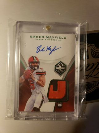 2018 Panini Limited Baker Mayfield On Card Rookie Patch Auto - /5 - Rare