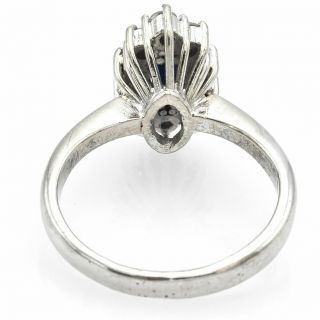 Vintage 18K White Gold 0.  41 Ct Sapphire & 0.  3 TCW Diamond Ring 3.  5 Grams 4
